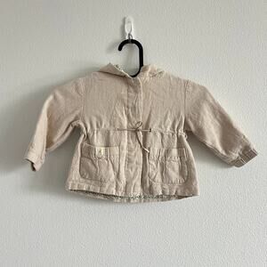 Zara Baby Tan Drawstring Waist Baby Jacket 9-12 Mo Cottagecore Scandi-Baby Earth